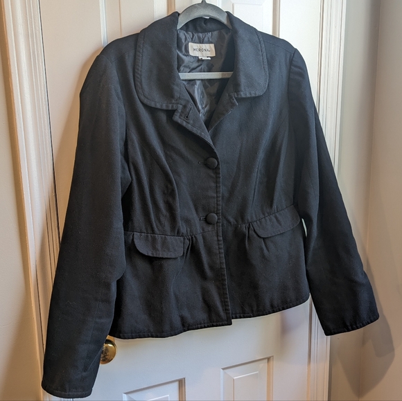 Merona jacket Black peplum style XL - Picture 2 of 8